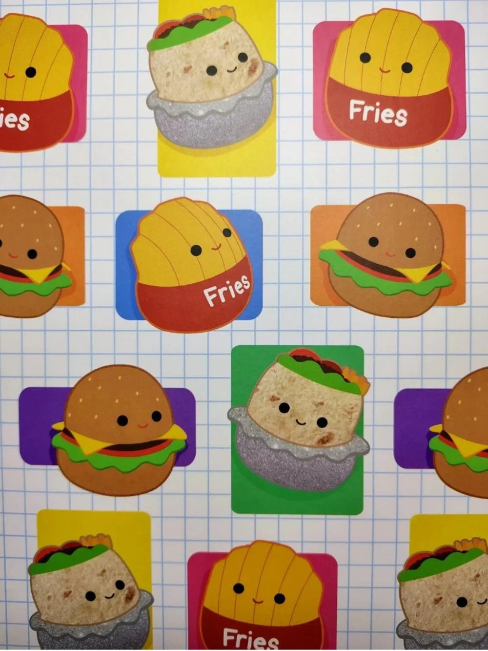 Squishmallows Food Clipboard Burger Fries School Student Folder and Notepad